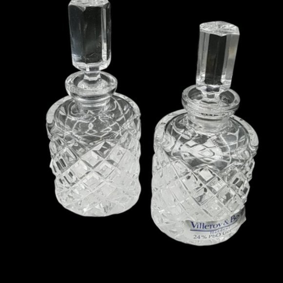Pair Villeroy & Boch Crystal Scent Bottles - Picture 1 of 6
